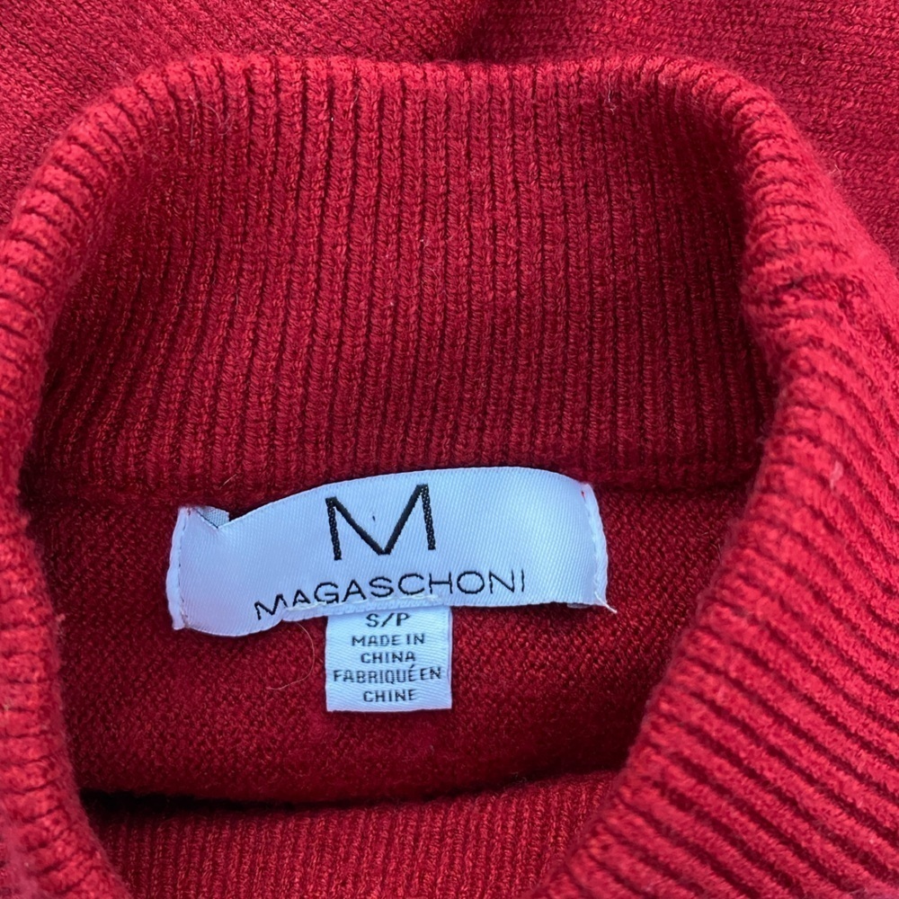 Magaschoni Sweater Wine Red Turtleneck Size Small